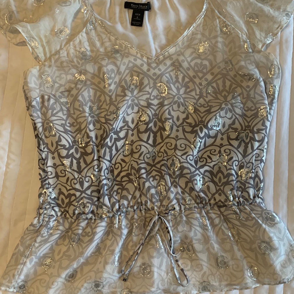 Whit House Black Market silver gray top - Picture 1 of 7